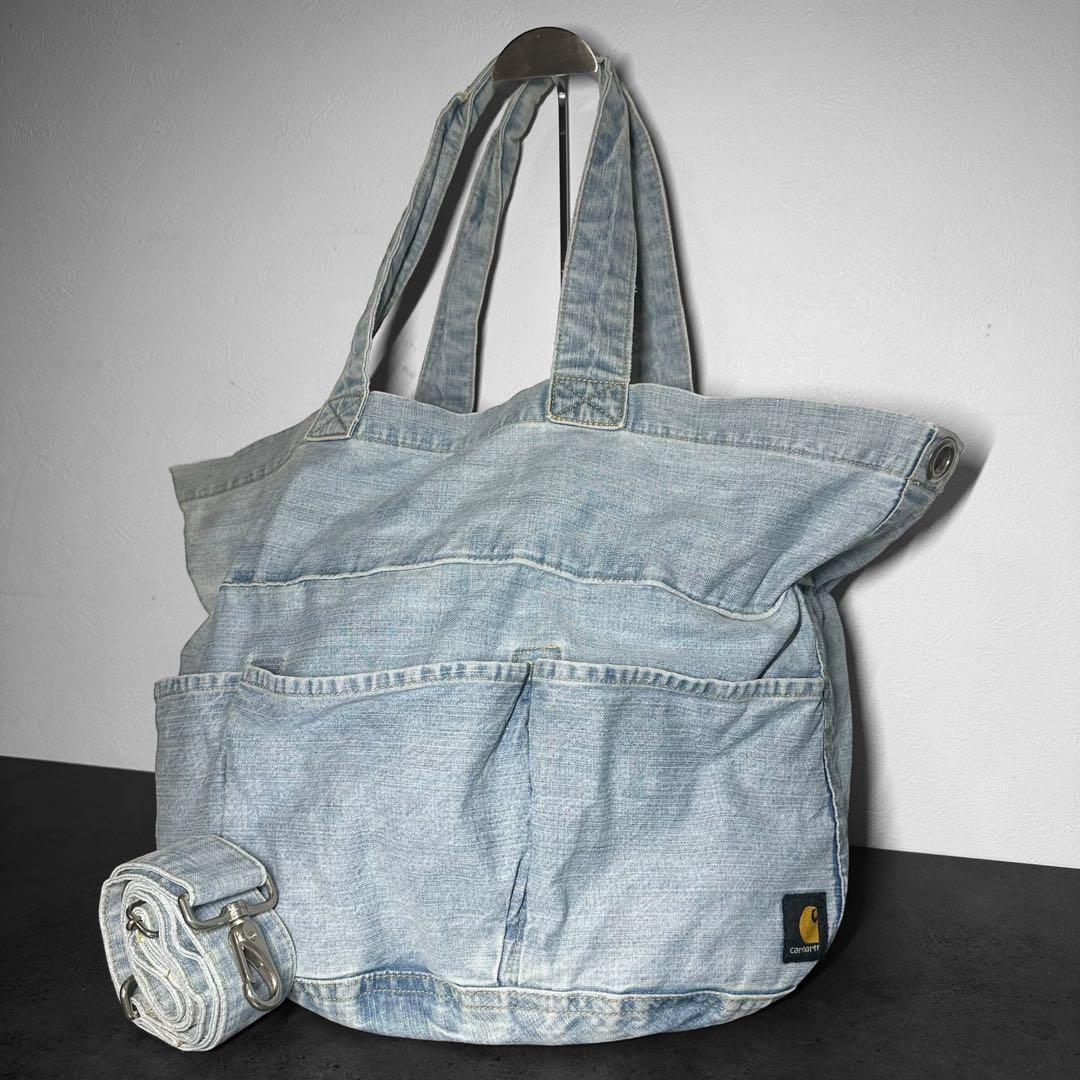 希少✨Carhartt デニム　ラージ　トートバッグ　2way ショルダーバッグ