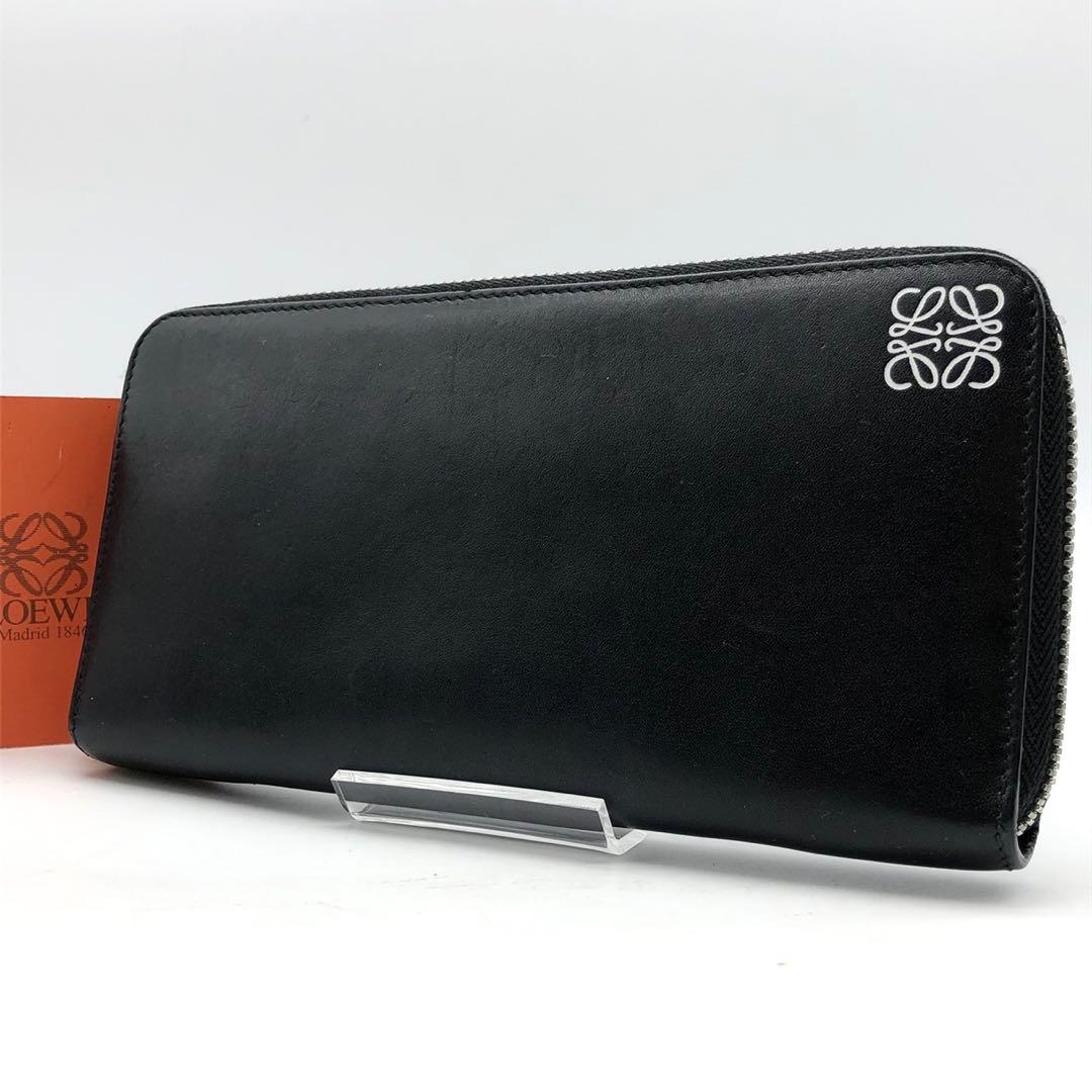 ✨美品✨LOEWE ロエベ 長財布 アナグラム ラウンドジップ レザー ブラック