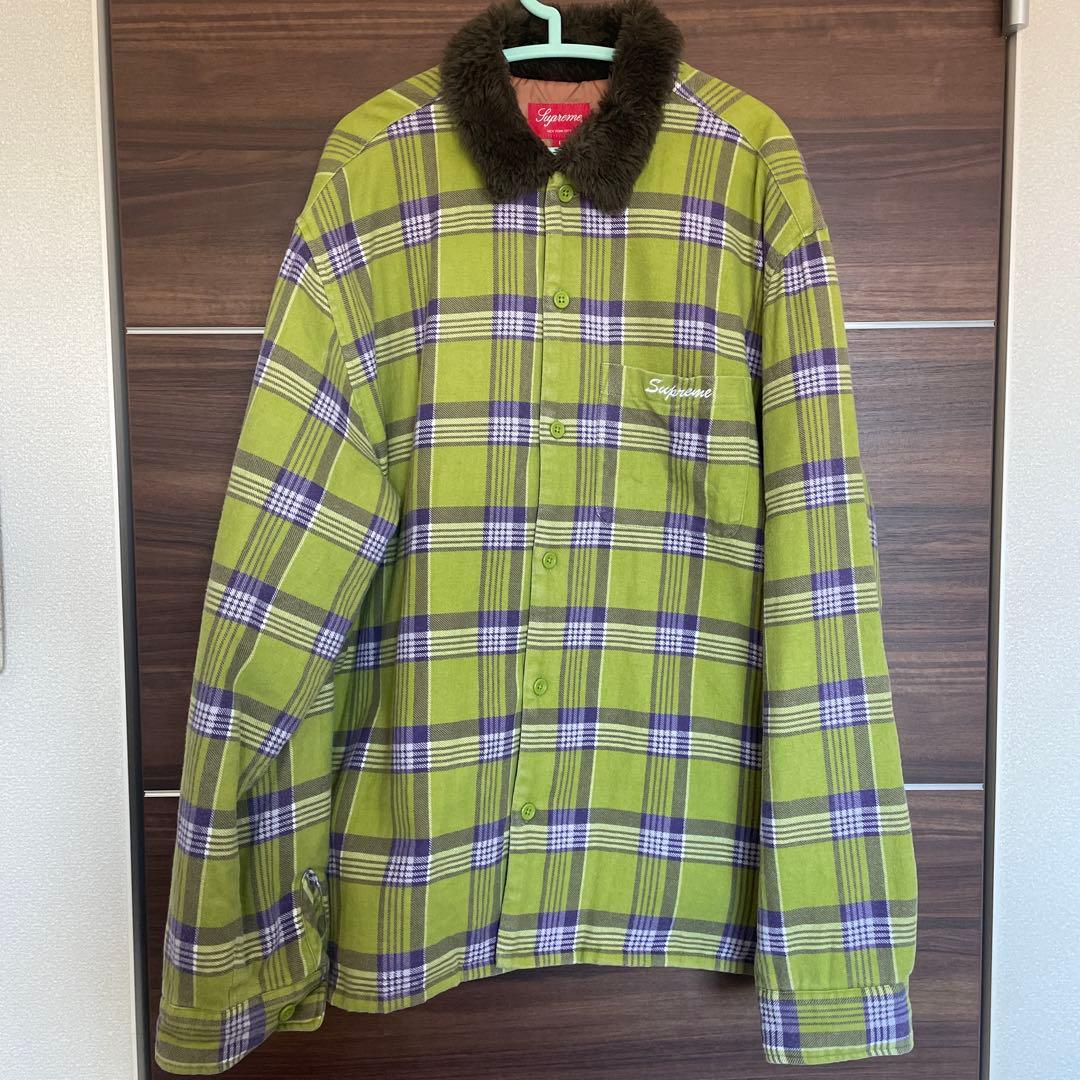 トップス Supreme Faux Fur Collar FIannel Shirt