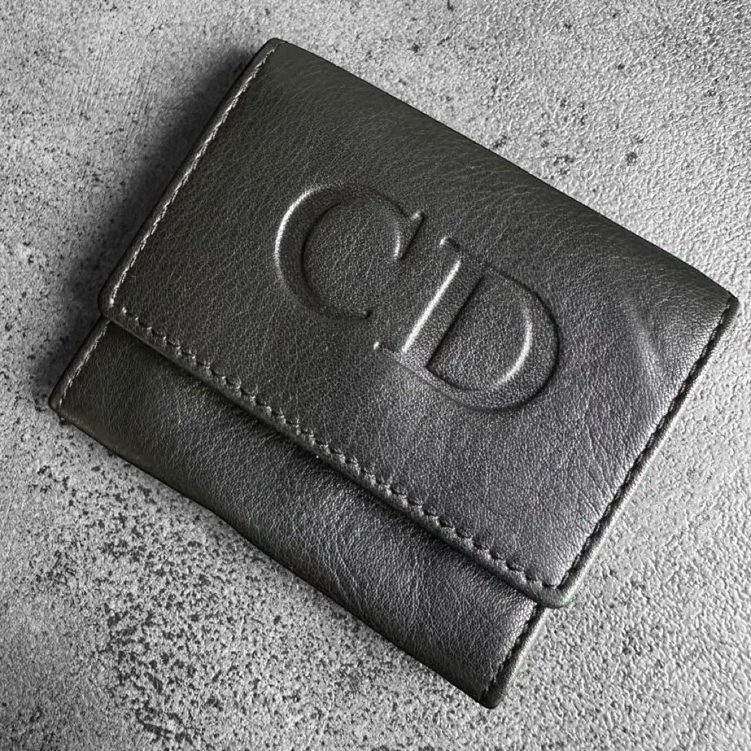小物 Dior Embossment Logo leather Coin Case