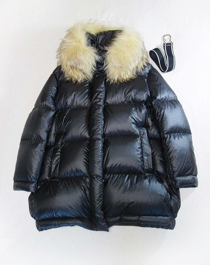 rin PRADA Foxファーフーディ トライアングル ダウンジャケット