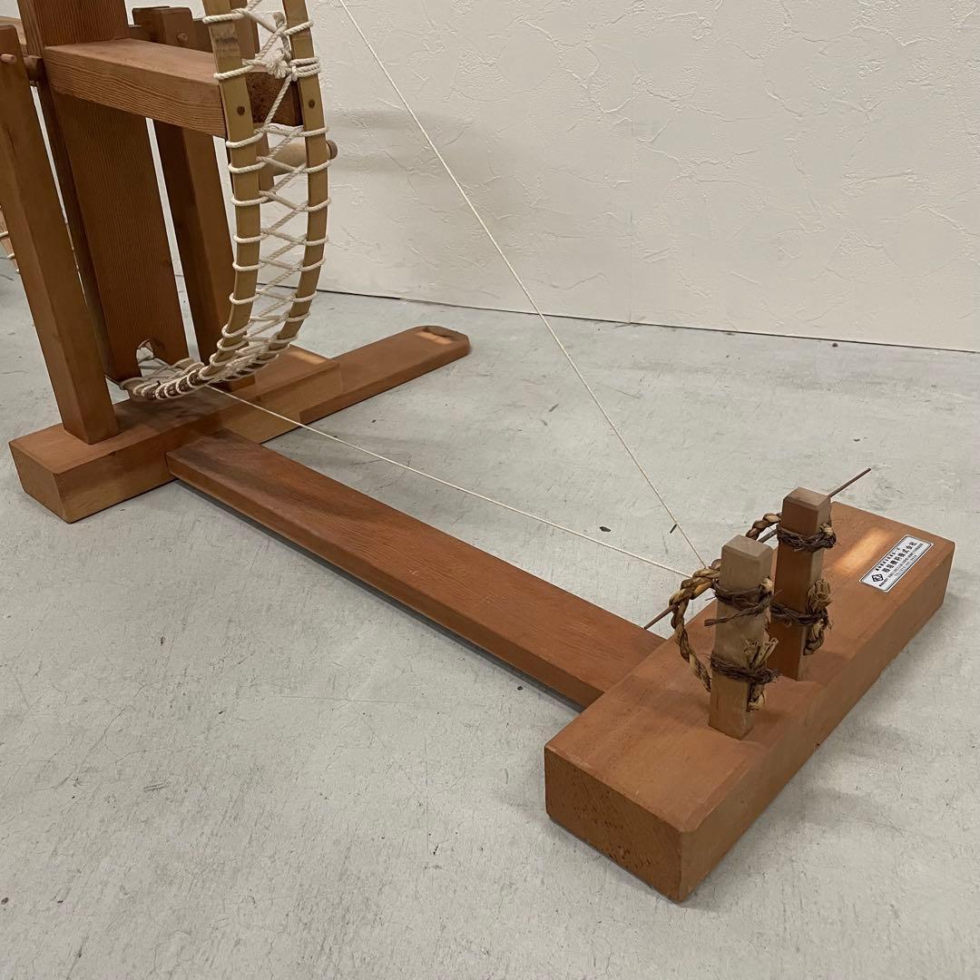 稲垣機料 竹製紡車 管巻機 糸巻き機 手織り道具 織り物 機織り機 糸車