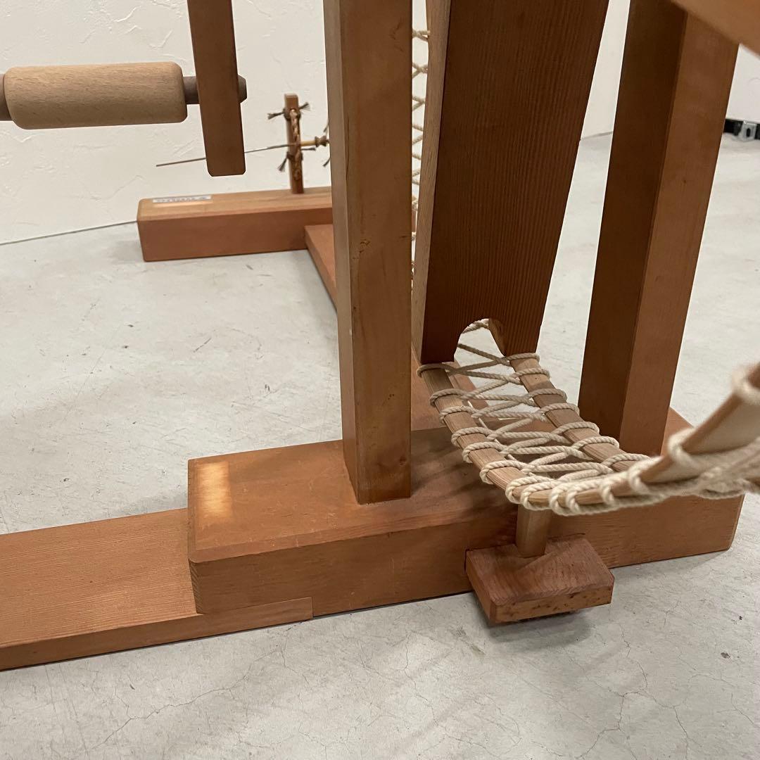 稲垣機料 竹製紡車 管巻機 糸巻き機 手織り道具 織り物 機織り機 糸車