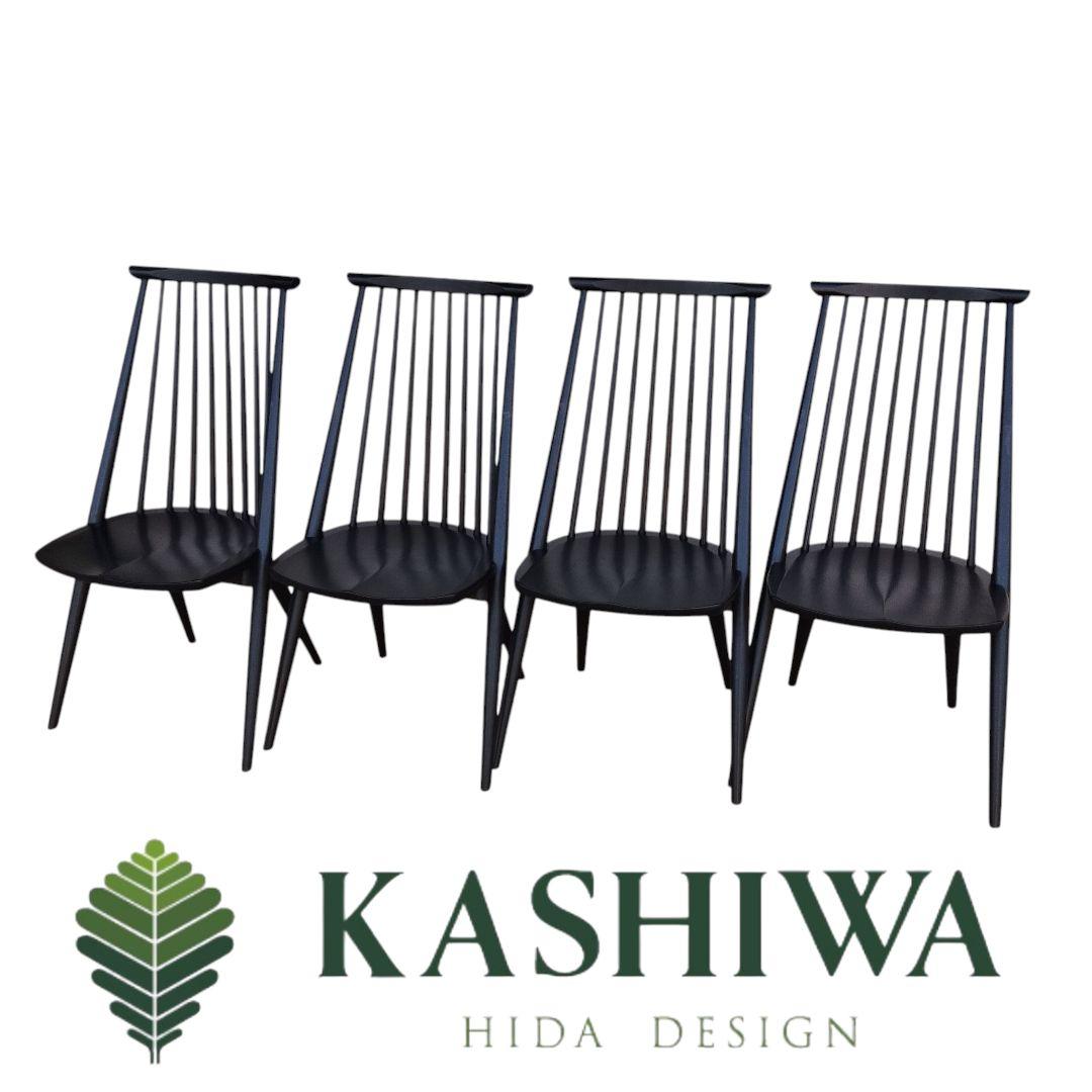 YIN灯日々専用　柏木工 シビルチェア CC71A BK オーク材 4脚セット②