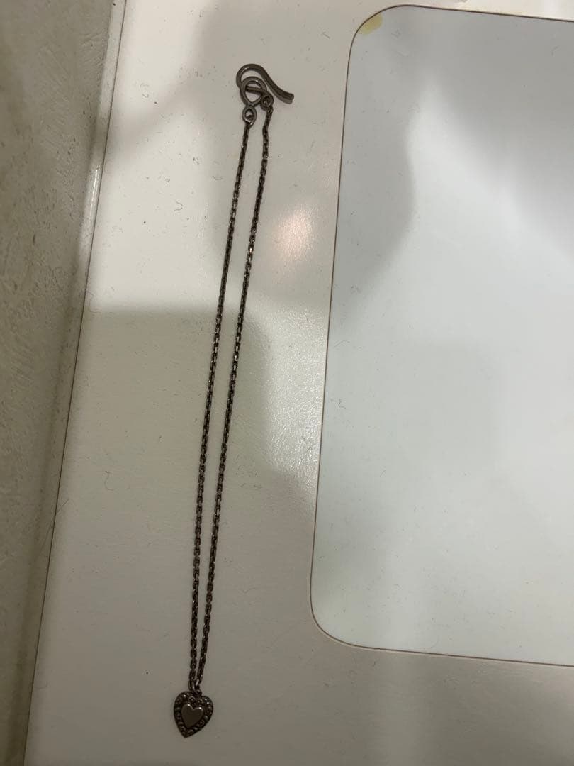 40s　スウィートハートジュエリー　パフィハート　シルバー　ネックレス　古着