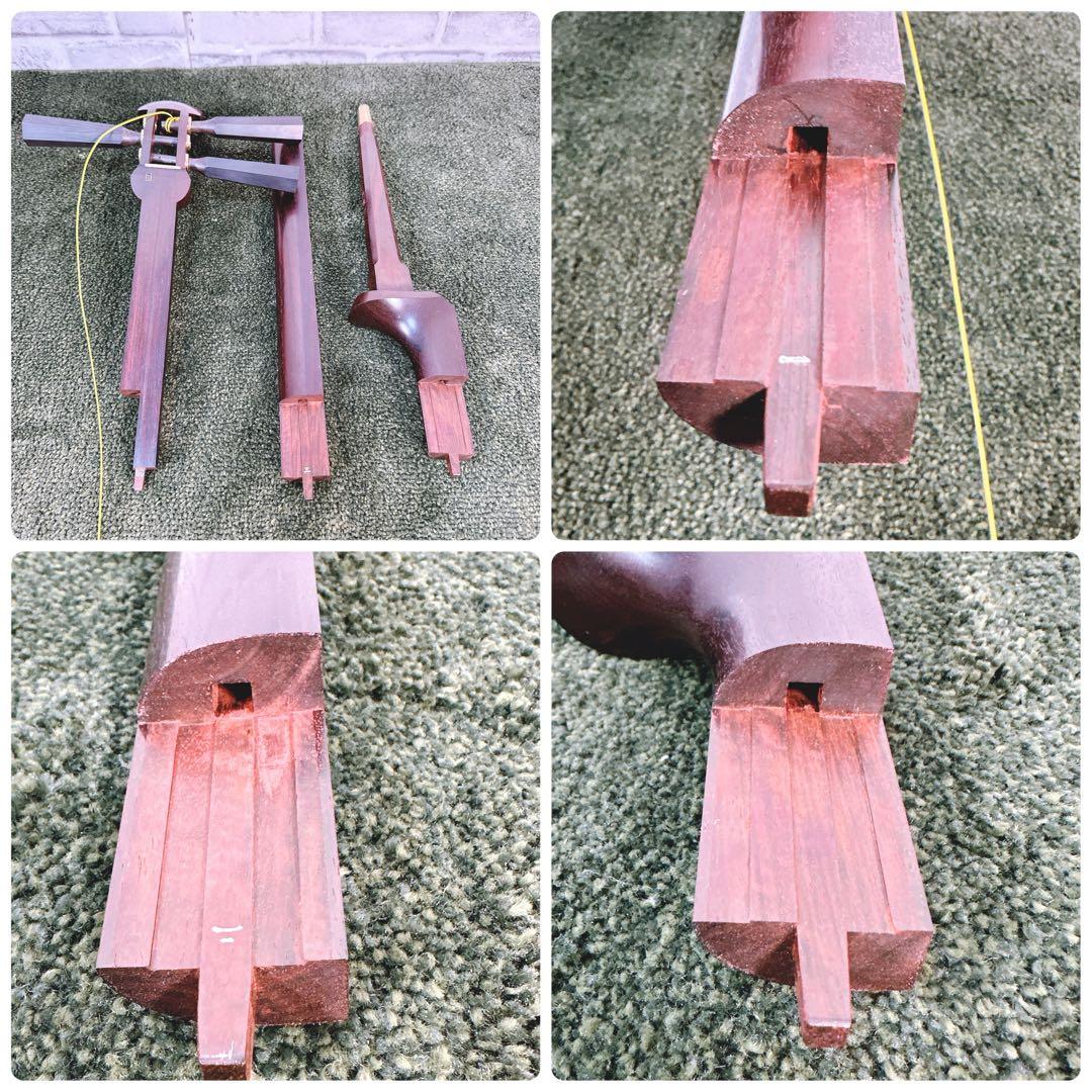 津軽三味線 太棹 紅木 三つ折れ竿 東さわり 犬皮破れなし 入門セット