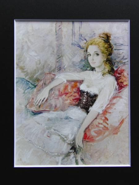 B・シャロワ、クッション、日本未発売・限定画集画、額付