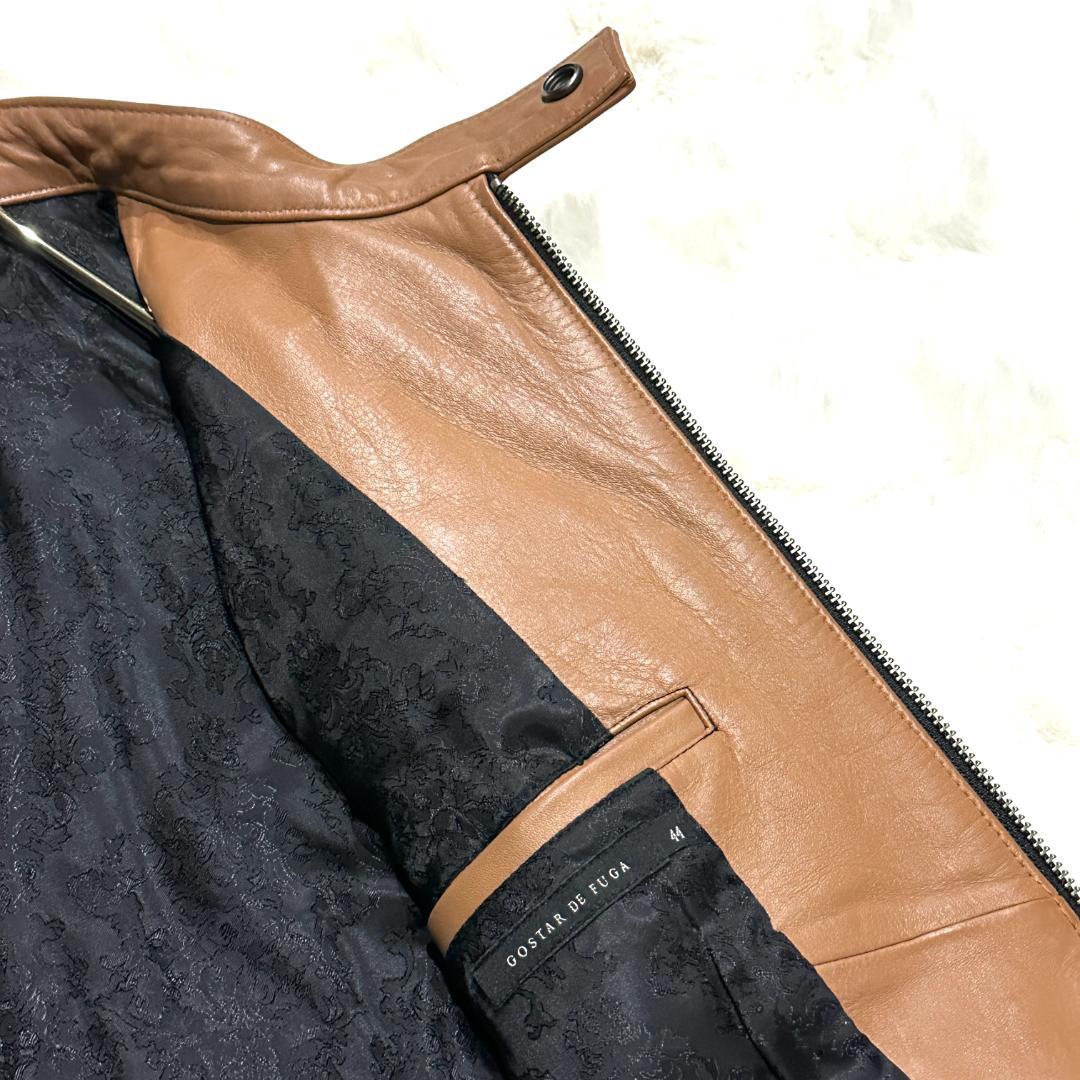 美品】 シングルライダース レザージャケット 馬革 キャメル サイズ