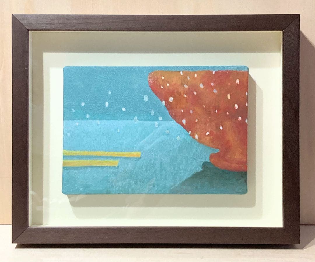 谷田恵美「間」額装●アクリル画 百貨店取扱い作家●