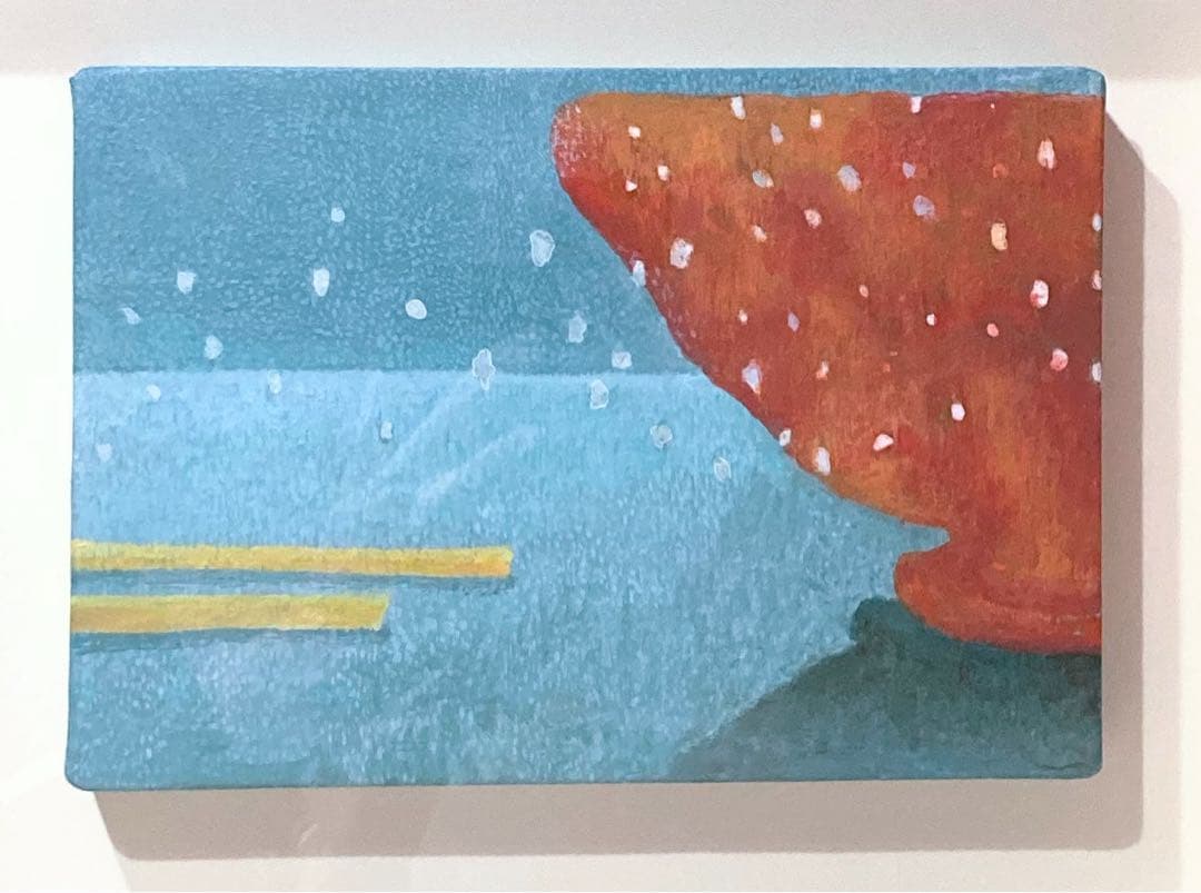 谷田恵美「間」額装●アクリル画 百貨店取扱い作家●