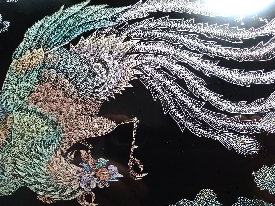 輪島塗沈金 鳳凰図パネル