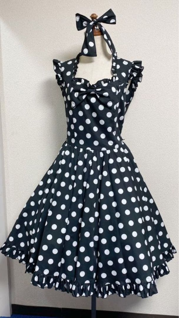 Physical Drop 水玉サーキュラーOP 黒