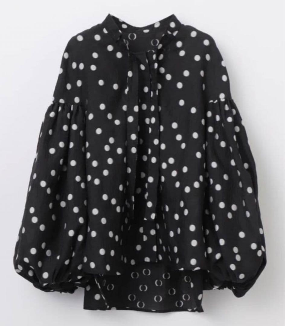 L'AUBE BLANC/ローブブラン　シアーポルカドットブラウス