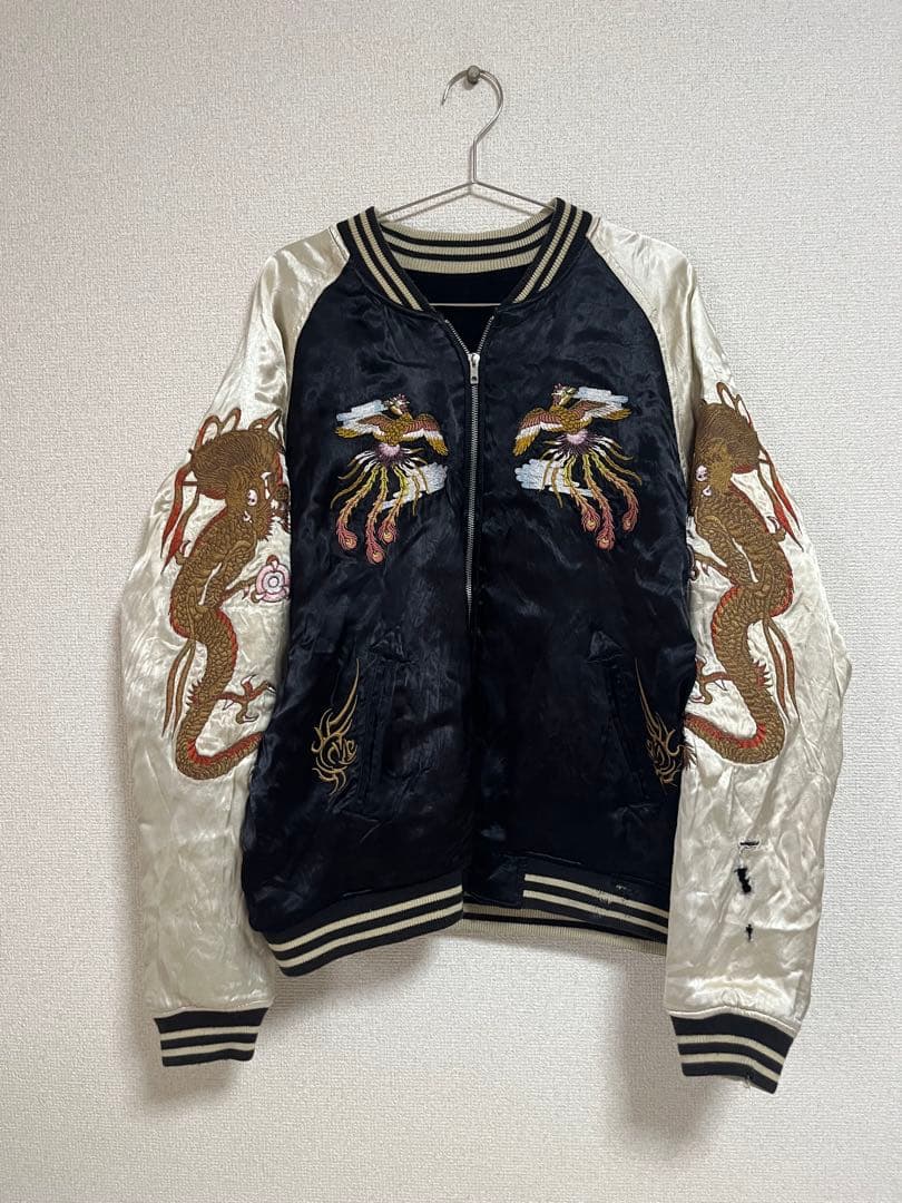 わ*き様 総刺繍　ドラゴン刺繍 スカジャン　リバーシブル　サイズL 龍神降臨刺繍リバーシブルスカジャン 絡繰魂 222015 和柄 和風 粋 竜