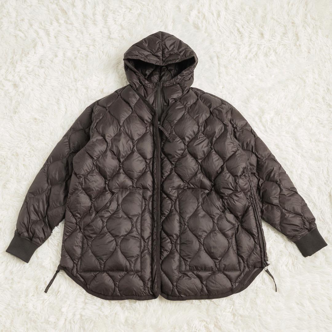 FRAMeWORK TAION 別注フードビブス付きブルゾン ブラウン ダウン