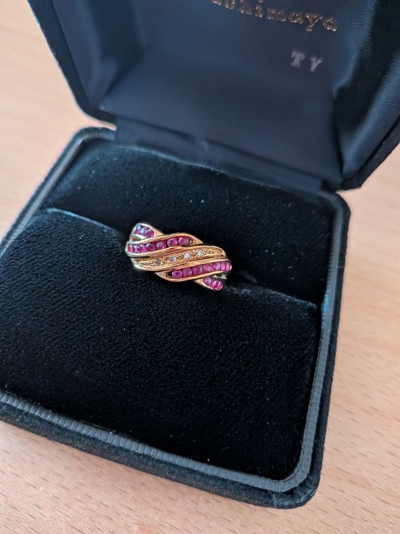 K18　ダイヤ・ルビー　デザインリング