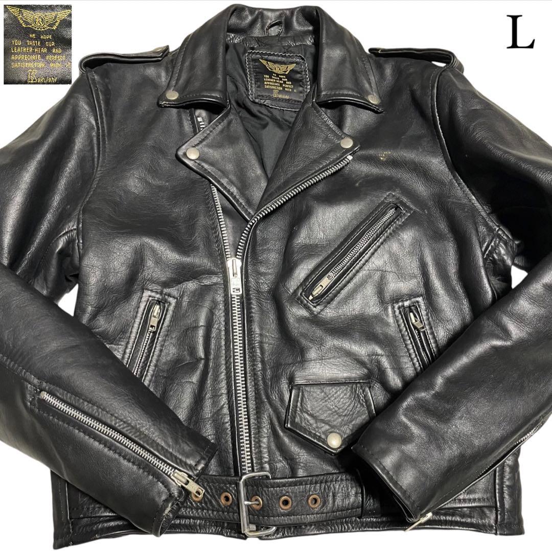 【KAKUISHI】本革 リアルレザーダブルライダースジャケット ブラック L 楽天市場】US ダブルライダースジャケット 本革 牛革 メンズ レザー