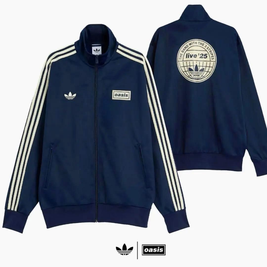 最安値 adidas × OASIS トラックトップ J/3XL ネイビー