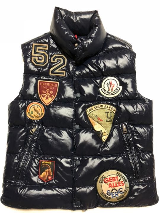 極美品 モンクレール チベット ダウンベスト ワッペン ネイビー XS