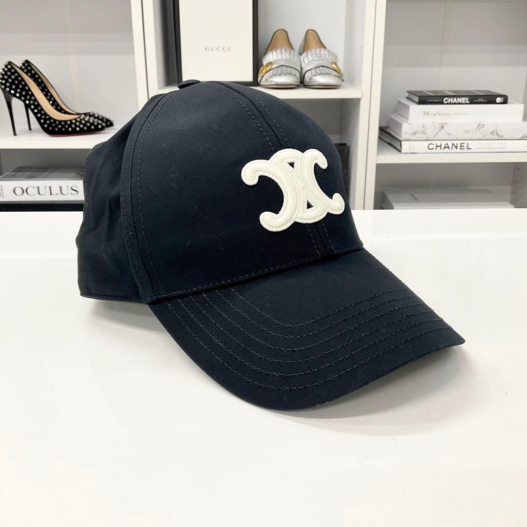 セリーヌ トリオンフ コットン ベースボールキャップ 帽子 ブラック celine-2aut6969p.jpg