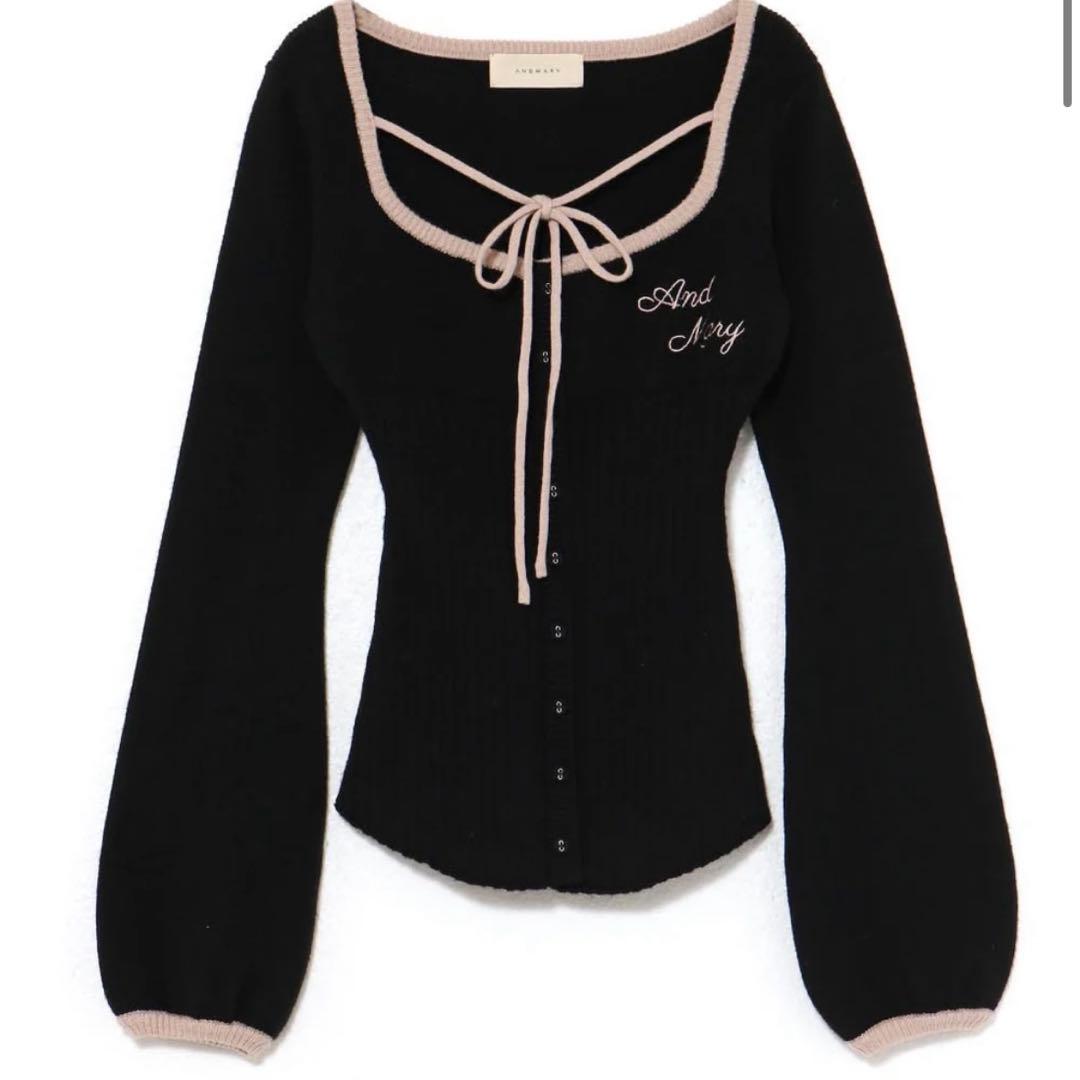 【即日発送】andmary Sonique knit tops ブラック