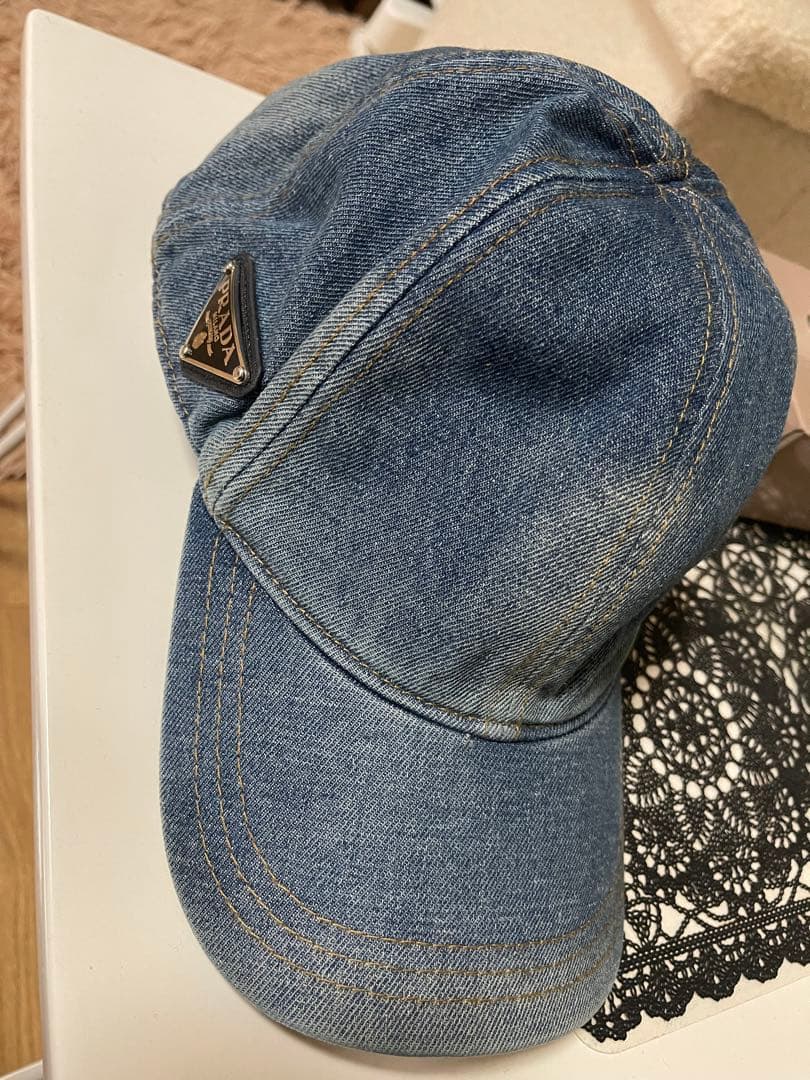 PRADA デニム ベースボールキャップ