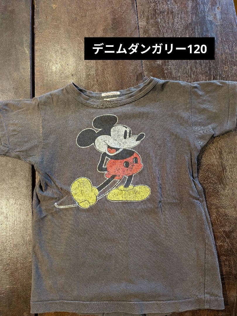 デニムダンガリーミッキーマウス Tシャツ 120サイズ - メルカリ