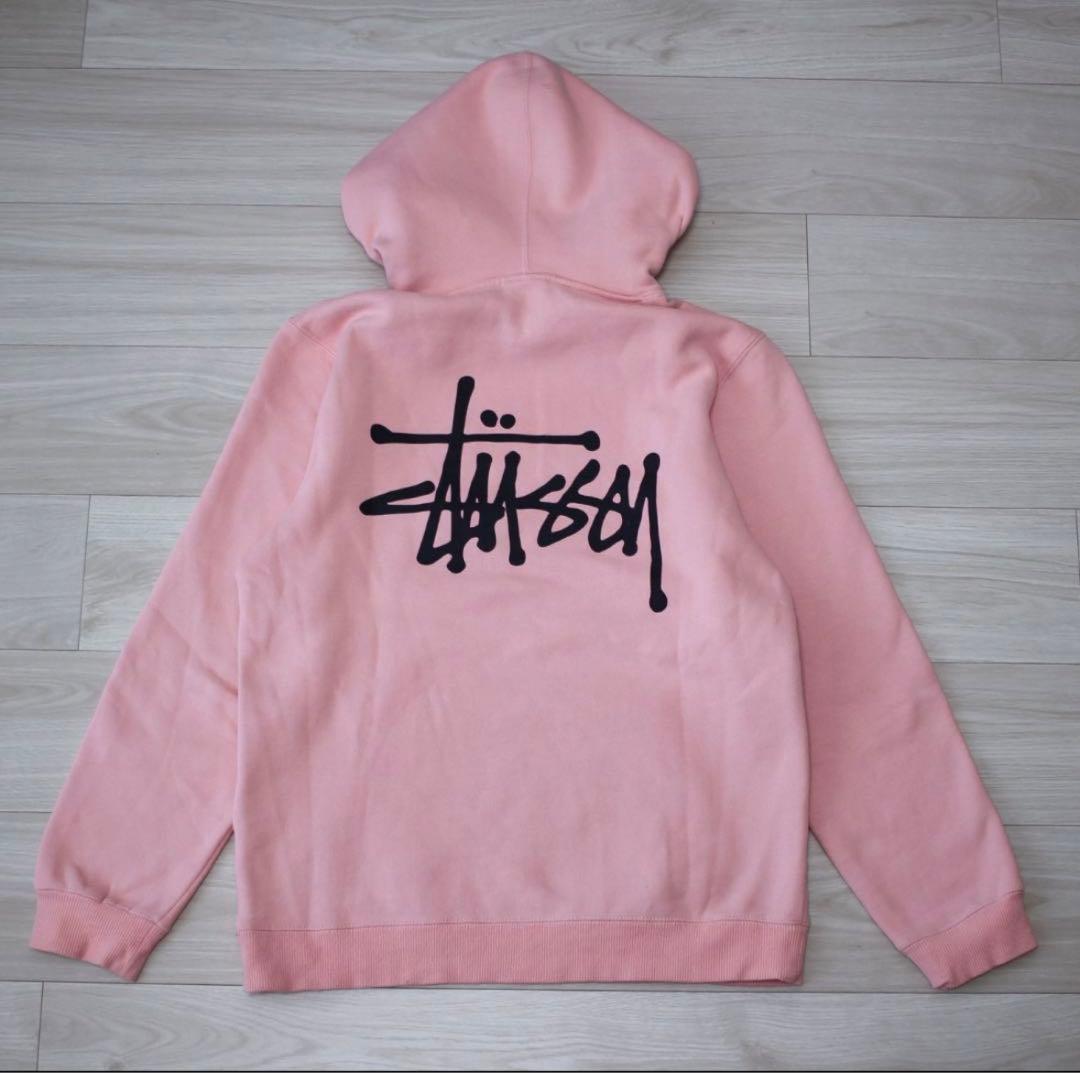 激レア】stussy ステューシー パーカー ピンク - メルカリ
