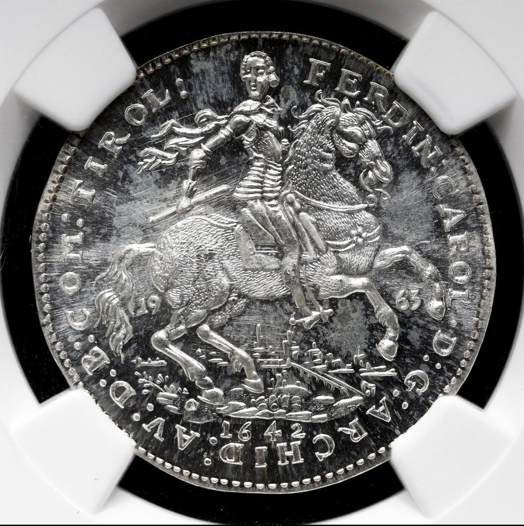 AUSTRIA 1642年 オーストリア銀貨 NGC-PF65 騎士 104