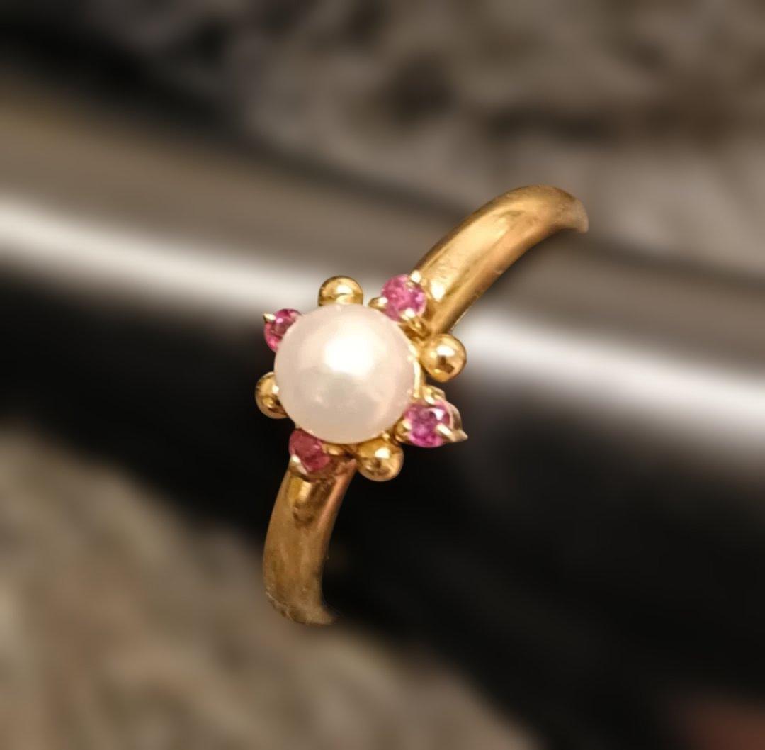 K18ゴールド 真珠 リング