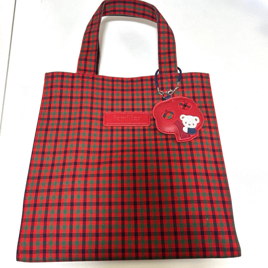 N*須様 familiar ファミリア　トートバッグ　赤チェック