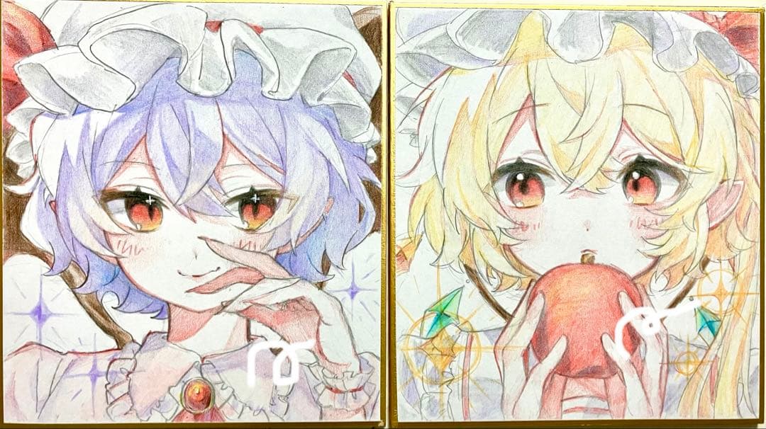 手描きイラスト 色紙 原画 レミリア・スカーレット フランドール