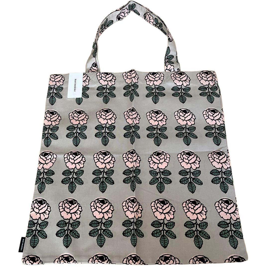 マリメッコ　ヴィヒキルース　トートバッグ　エコバッグ　Vihkiruusu