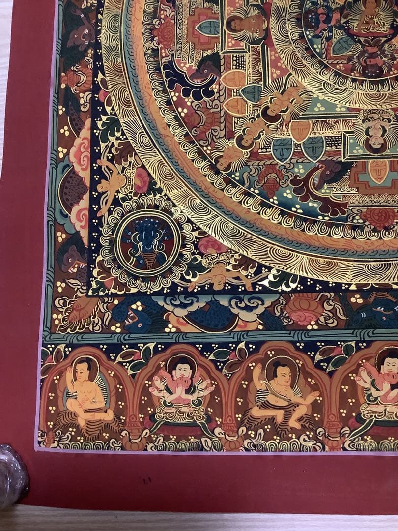 《 チベット密教　新品　1点物 》 手描き　曼荼羅　仏陀　釈迦　仏教　仏画　a4