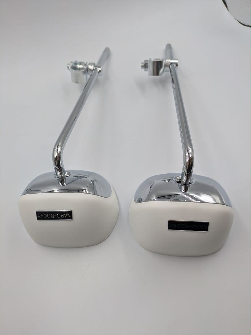 ナポロッキータイプミラーホワイト/メッキ 新品ステッカー付き送料込み 楽天市場】栃木発☆在庫有☆ ナポロッキー タイプ ミラー☆ 白