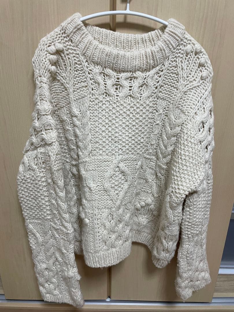 TODAYFUL アイボリー ケーブルニットセーター