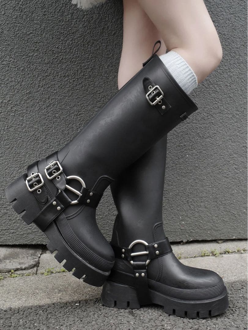 Darich / ハーネスラバーブーツ ダーリッチ Darich ハーネスラバーブーツ （ブラック） - ファッション