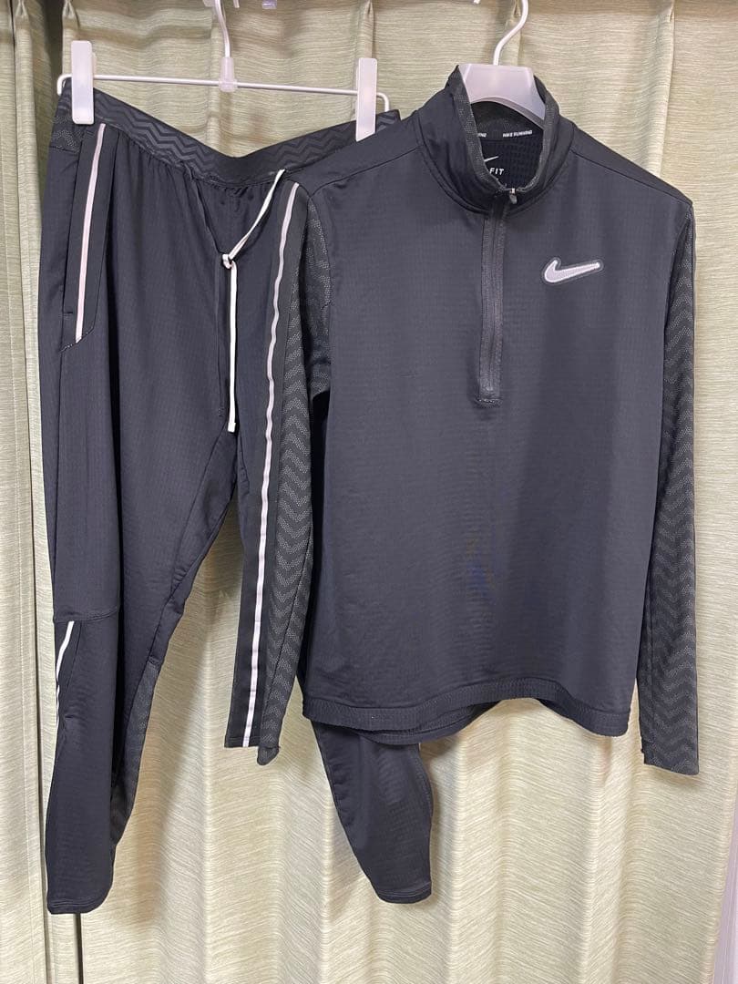 Ｌ ナイキ ワイルドラン エレメント ランニング トップ 防寒 薄手フリース上下