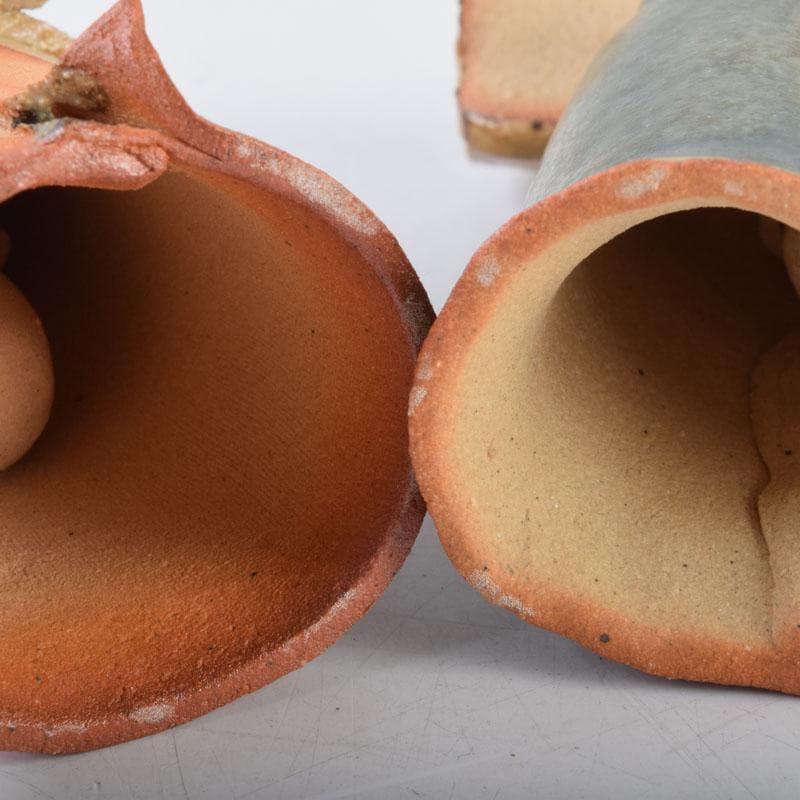 矢羽田英子作 陶人形 雛人形 立雛 共箱 V 8703