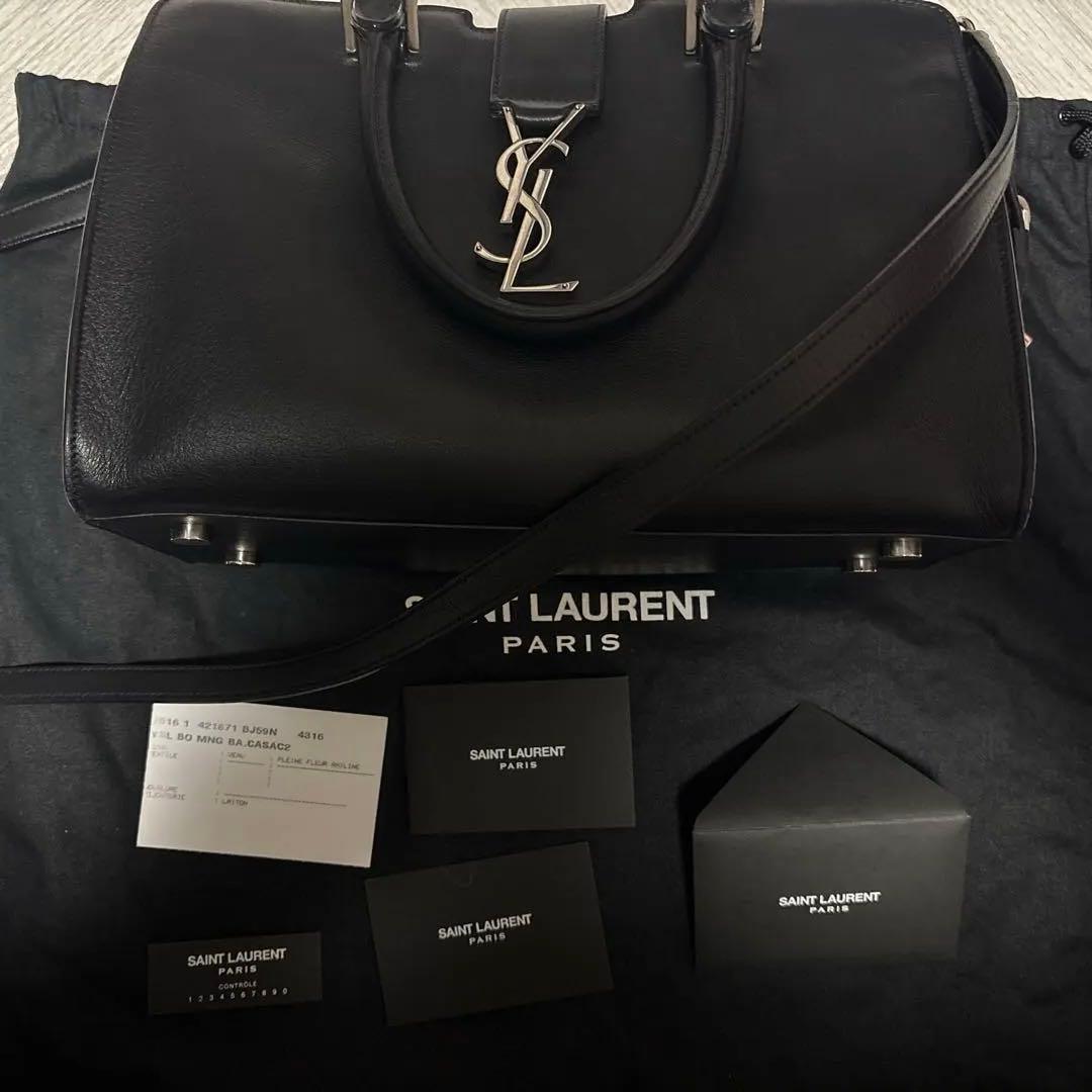 SAINT LAURENT サンローラン ベイビーカバス 黒 ブラック