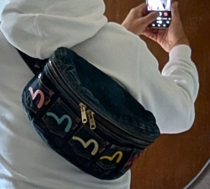 えびす　EVISU　ボディーバッグ　ウエストバッグ かもめマーク総刺繍　超レア