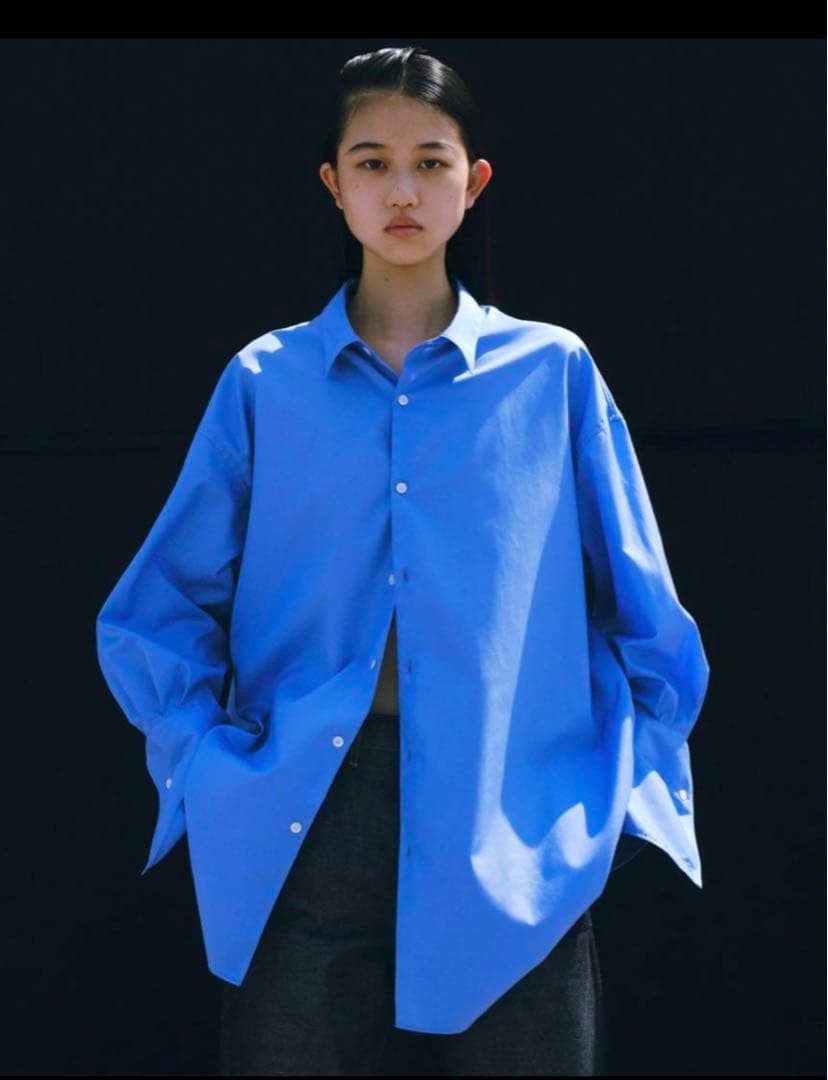 h'eres × semoh DRESS CUFFS SHIR ブルー