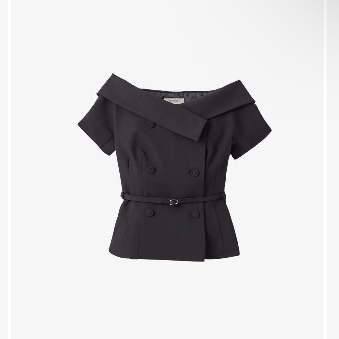 poláura オフショルカラーダブルボタンジャケット