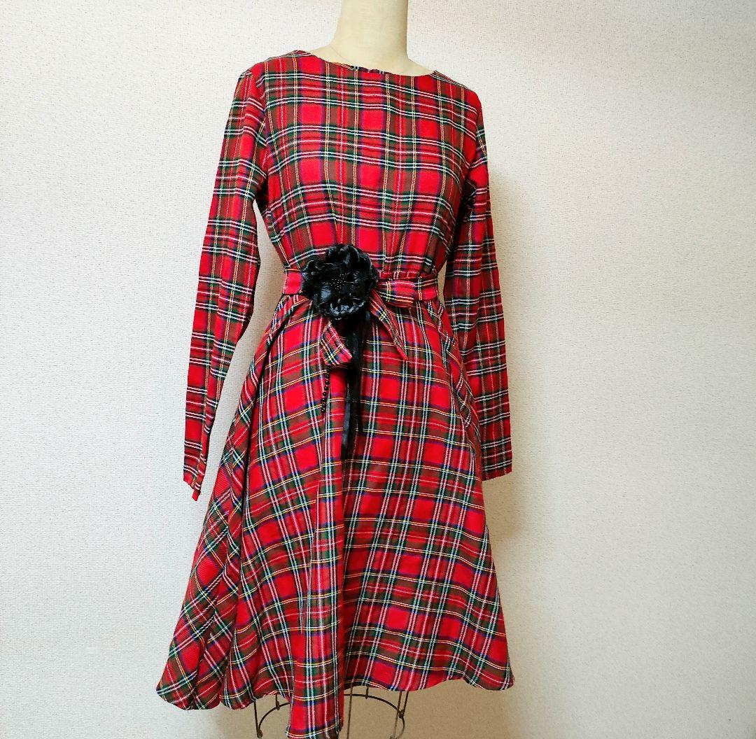 NANA︎︎︎︎❤︎Y2k 赤チェック フレアワンピース KERA PUNK - メルカリ