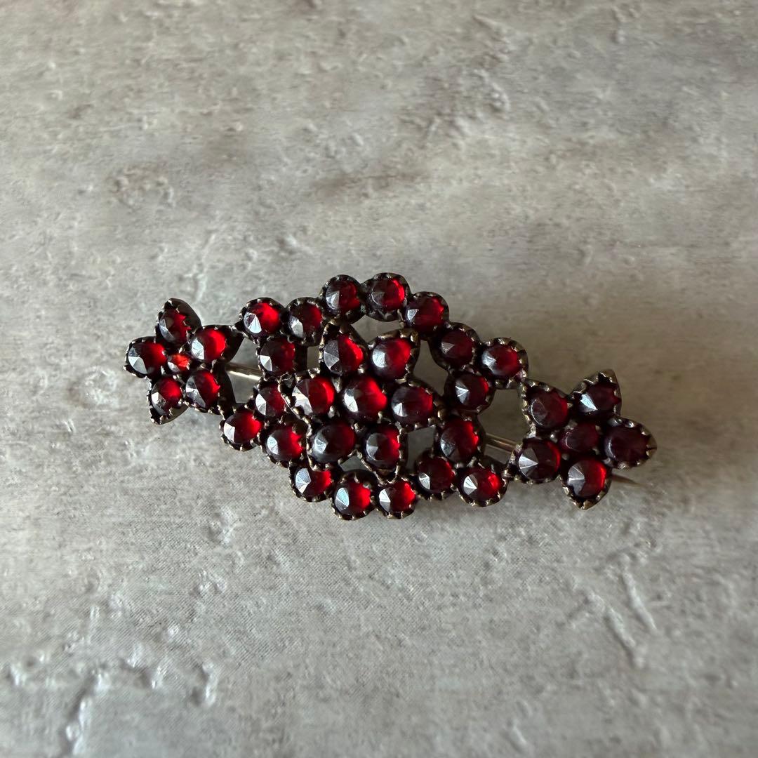 アンティーク ボヘミアンガーネット ブローチ
