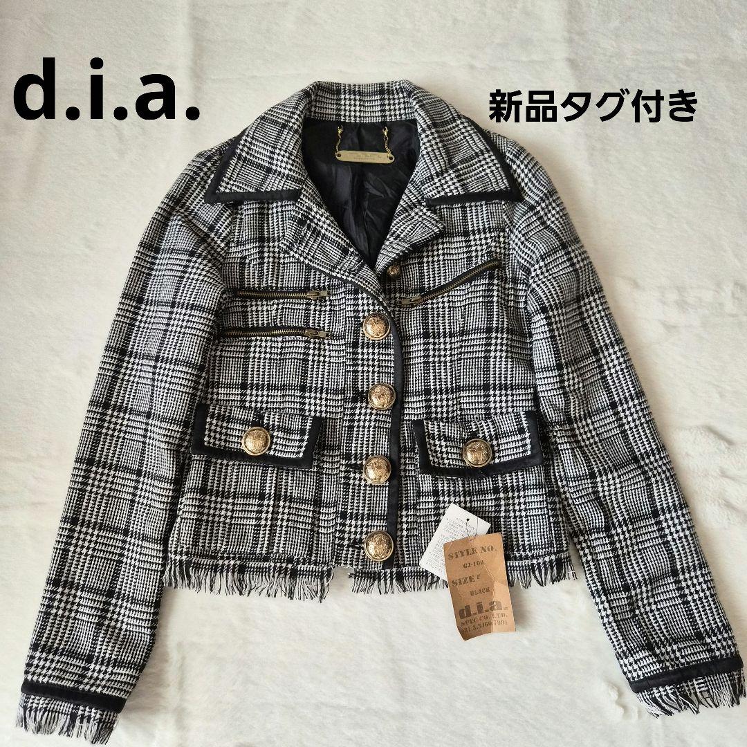【新品タグ付き】d.i.a ダイヤ 千鳥格子ジャケット　金ボタン　y2k
