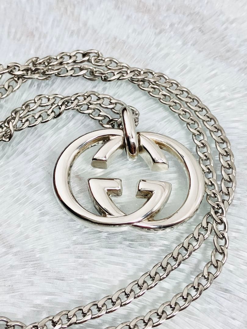 超美品】GUCCI ネックレス トップ925＋社外喜平チェーン 男女兼用