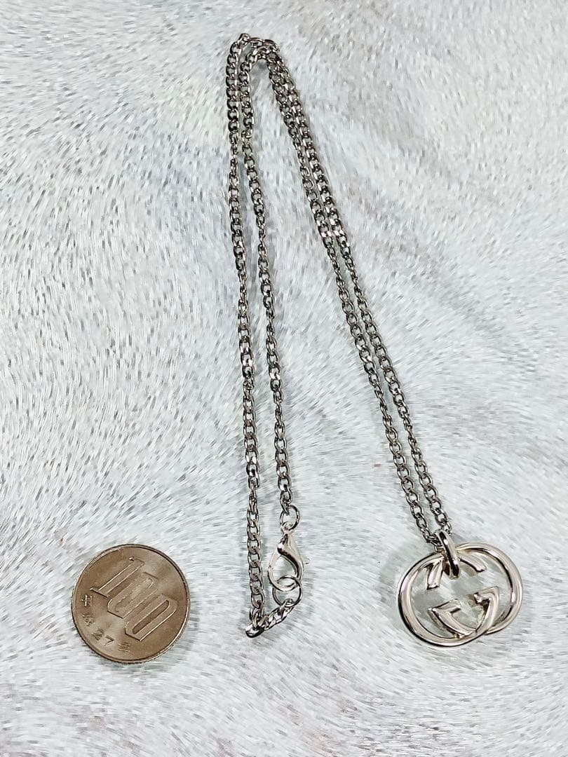 超美品】GUCCI ネックレス トップ925＋社外喜平チェーン 男女兼用