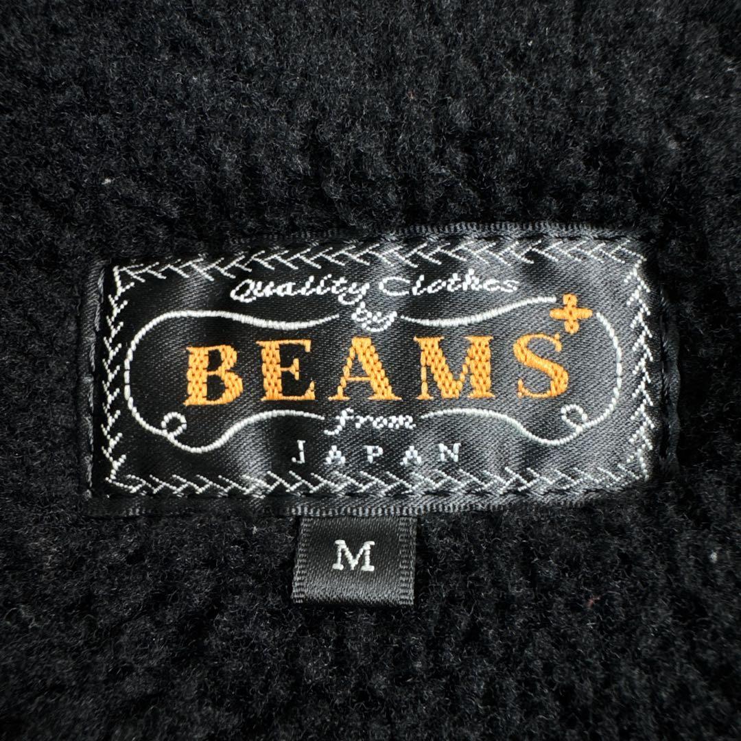本革】BEAMS PLUS リアルムートンベスト 黒M 羊革 ビームスプラス