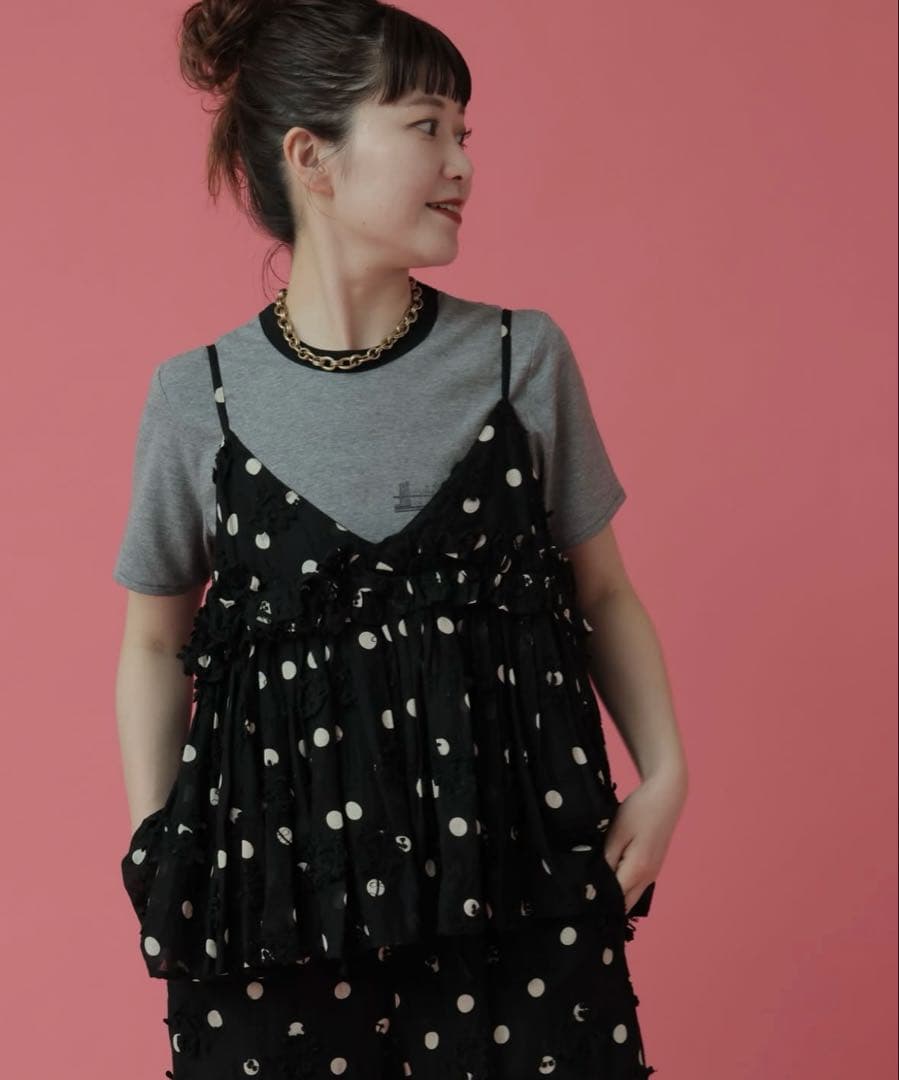 きょうこ様 クリンクルクリンクル 3D embroidery dot キャミ